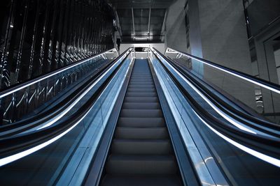 Low angle view of escalator