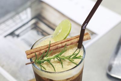 Close-up of drink on table