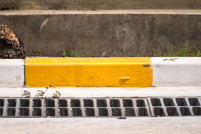 Close-up of yellow wall