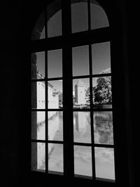 View of building through window