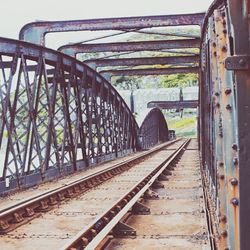 Railroad track on bridge