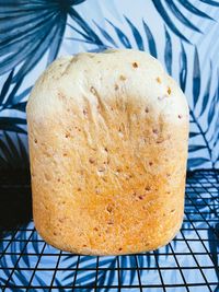 High angle view of bread on table