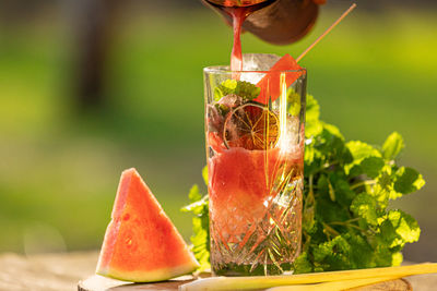 Close-up of drink on table
