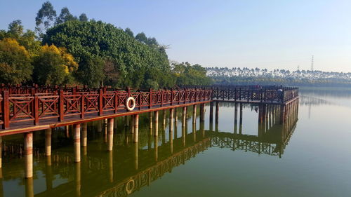 Bridge over river against sky