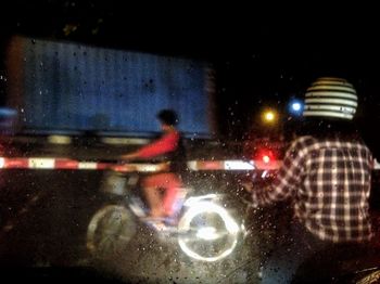 Car on road at night