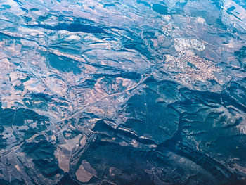 High angle view of dramatic landscape 