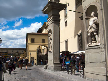 Statue in city