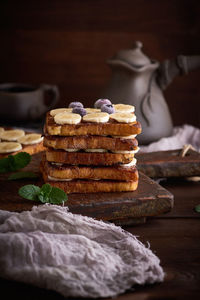 Close-up of cake on table