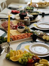 High angle view of food on table