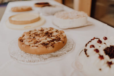 Close-up of dessert on table