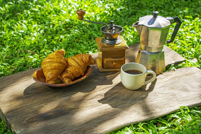 Coffee cup on table