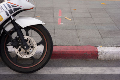 High angle view of bicycle on street