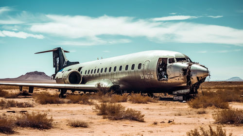 Airplane on field