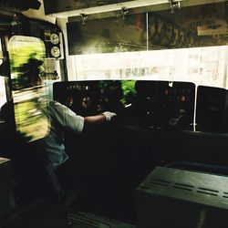 Man working in bus