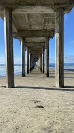 View of pier on beach