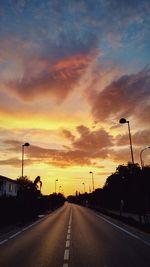 Empty road at sunset