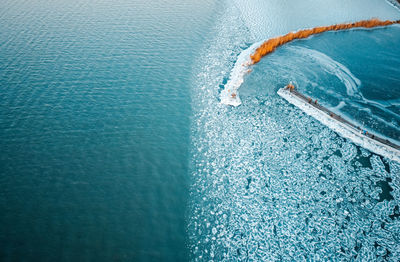 High angle view of boat harbour