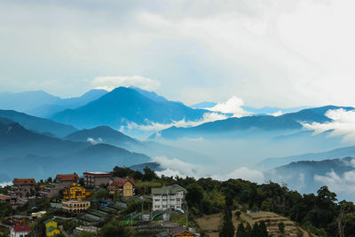 Scenic view of mountains against sky