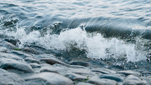 Water splashing on rocks