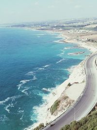 High angle view of sea against sky