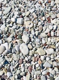 Full frame shot of pebbles on beach