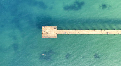 Aerial view of bridge over sea 