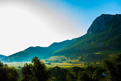 Scenic view of mountains against sky