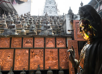 Statue of temple in building