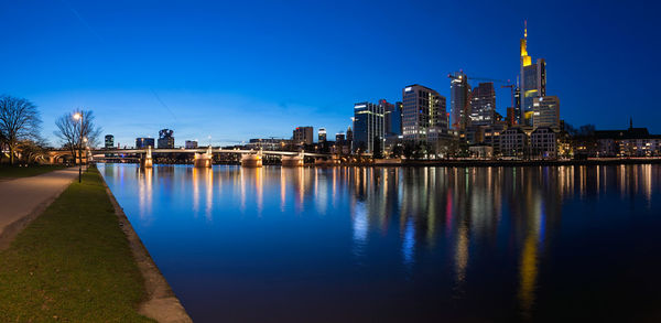 City skyline at dusk