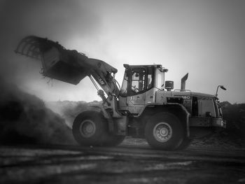 View of working at construction site