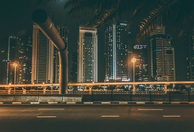 Illuminated city at night