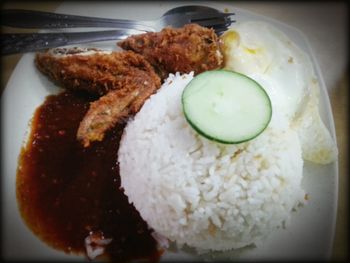 Close-up of served food