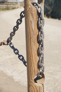 Close-up of chain swing