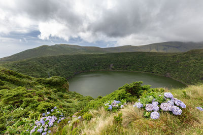 Scenic view of mountains against sky