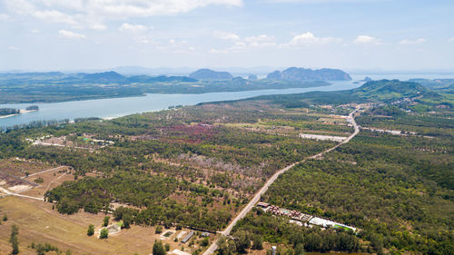 An aerial view of lanta noi island and land use of lanta isaland, south of thailand krabi province,i
