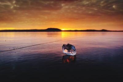 View of sea against sky during sunset