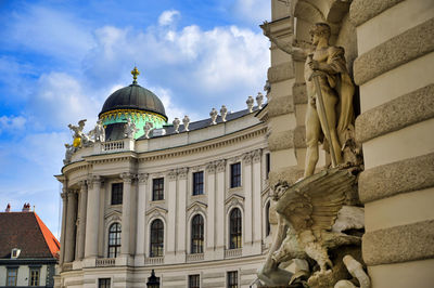 Low angle view of historic building against sky