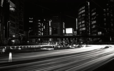 View of city street at night