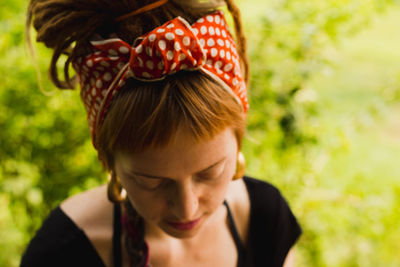 Close-up of young woman