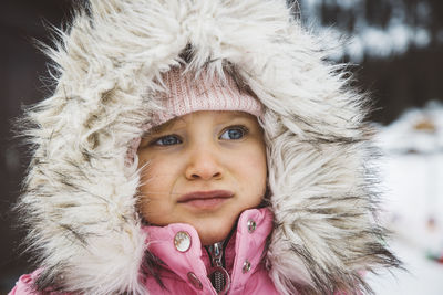 Portrait of girl in winter 