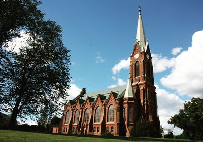 Low angle view of temple against sky