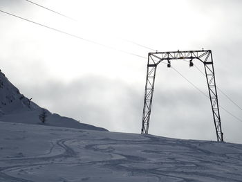 Scenic view of snow covered mountain against sky