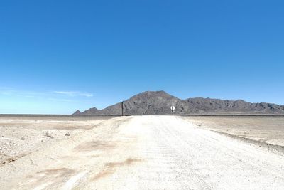 Scenic view of landscape against clear blue sky