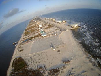 High angle view of beach against sky