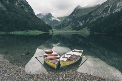 View of boat in lake