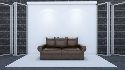 Exterior of sofa at home against building