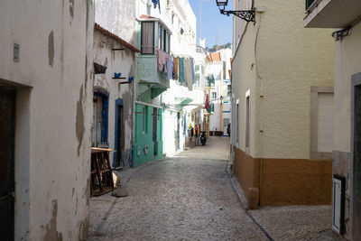 Sunny view of a street in portugese town