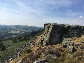 View of rocky landscape against sky