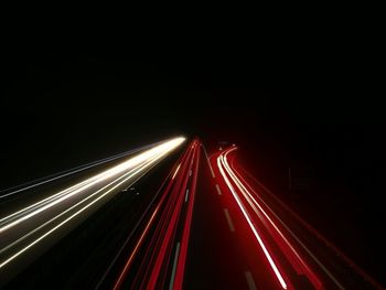 Light trails on highway at night