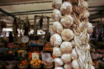 Various fruits for sale at market stall